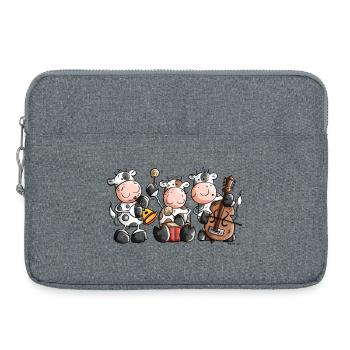 Musical Cows - Laptop bag 15" - heather grey - Front