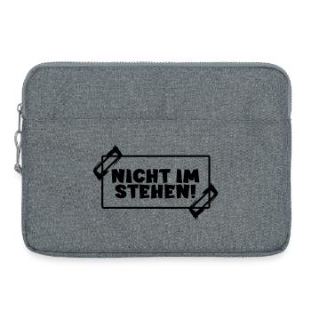 Toilettensprüche - NICHT IM STEHEN - Laptoptasche 15" - Grau meliert - Vorne