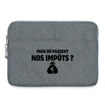 impôt, impôts, taxe - Sacoche pour ordinateur portable 15 pouces - gris chiné - Devant