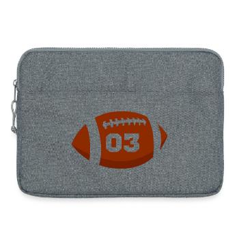 Numéro 3 rugby - 3e anniversaire rugby - Sacoche pour ordinateur portable 15 pouces - gris chiné - Devant