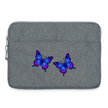 Schmetterlinge Neonblau - Laptoptasche 15" - Grau meliert - Vorne