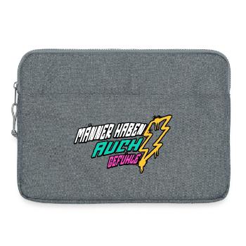 Retro-Blitz-Design Lustige Sprüche - Männergefühle - Laptoptasche 15" - Grau meliert - Vorne