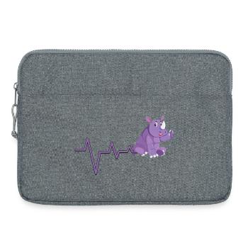 Conception de battement de cœur de rhinocéros violet - Sacoche pour ordinateur portable 15 pouces - gris chiné - Devant
