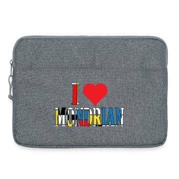 t-shirt I love Mondrian t-shirt idée cadeau - Sacoche pour ordinateur portable 15 pouces - gris chiné - Devant