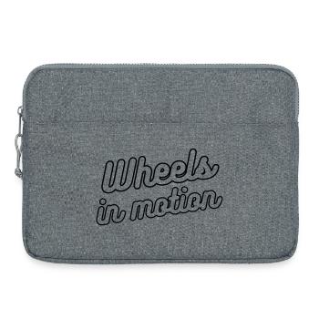 Roues en mouvement. Pour les personnes en fauteuil roulant # - Sacoche pour ordinateur portable 15 pouces - gris chiné - Devant