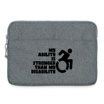 My strength is greater than my disability # - Laptop bag 15" - heather grey - Front