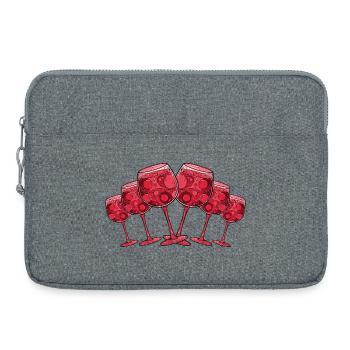 Weinglas Symbol Anstoßen - Laptoptasche 15" - Grau meliert - Vorne