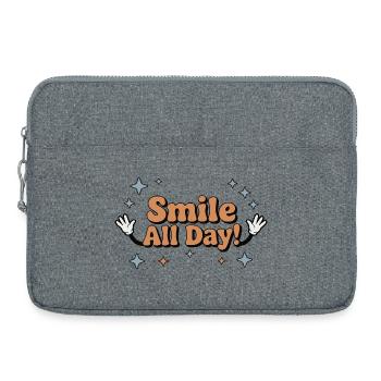 Typographie inspirante de jour joyeux - Sacoche pour ordinateur portable 15 pouces - gris chiné - Devant