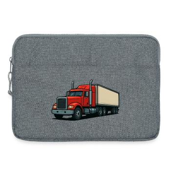 Red Truck Cartoon - Laptop bag 15" - heather grey - Front