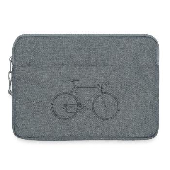 Silhouette de vélo Style Sombre - Sacoche pour ordinateur portable 15 pouces - gris chiné - Devant