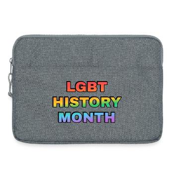 LGBT History Month Verlauf Regenbogentext - Laptoptasche 15" - Grau meliert - Vorne