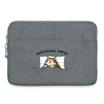 T-shirt de nuit officielle professionnel Napper Cat - Sacoche pour ordinateur portable 15 pouces - gris chiné - Devant