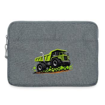 Véhicule de construction de camion-benne de la Saint-Patrick - Sacoche pour ordinateur portable 15 pouces - gris chiné - Devant