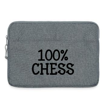 100% Échecs : Motif Stratégie Cavalier et Fou Noir - Sacoche pour ordinateur portable 15 pouces - gris chiné - Devant