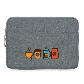Kaffee Liebhaber Design – Perfekt für Kaffeefans - Laptoptasche 15" - Grau meliert - Vorne