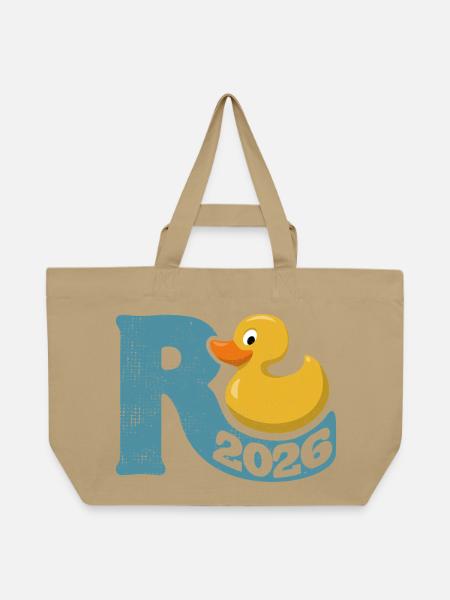Gummiente Rente 2026 - Ruhestand - Pension - Recycelte Shopping Bag von Stanley/Stella - Karamell 