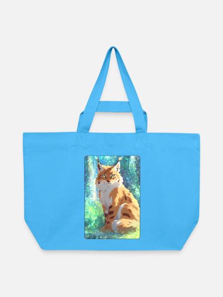 Luchs im Wald - Recycelte Shopping Bag von Stanley/Stella - Aquablau