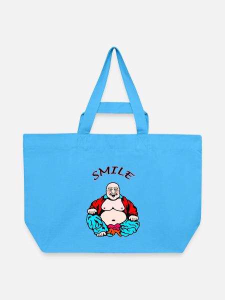 Fröhliches Yoga - Recycelte Shopping Bag von Stanley/Stella - Aquablau