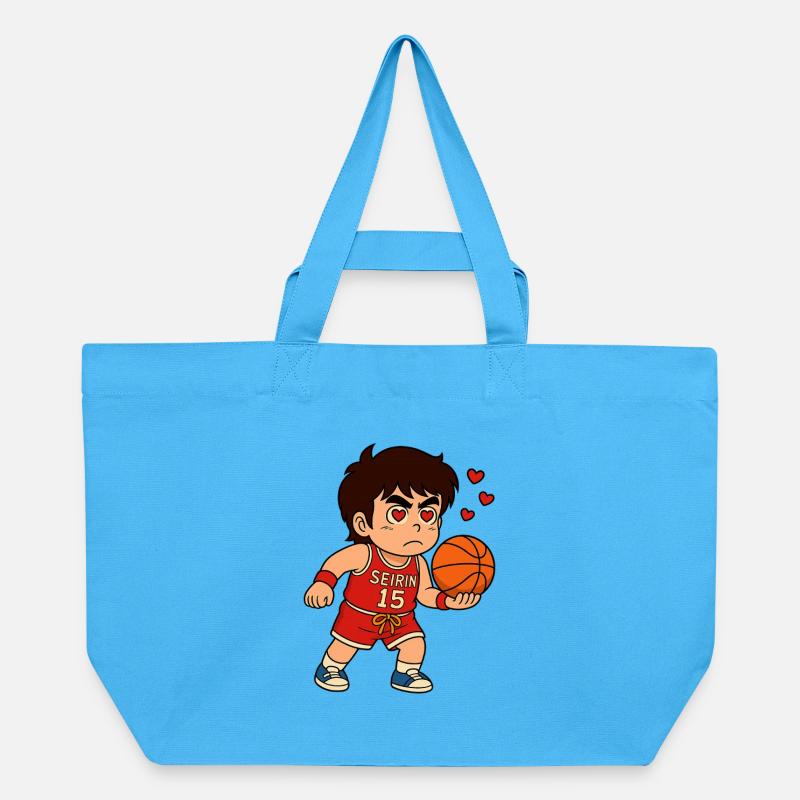Giocatore_di_basket_con_cuore - Cabas recyclé Stanley/Stella - bleu aqua