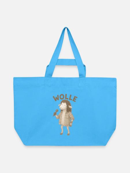 Wolle Schaf mit Mikrofon - Recycelte Shopping Bag von Stanley/Stella - Aquablau