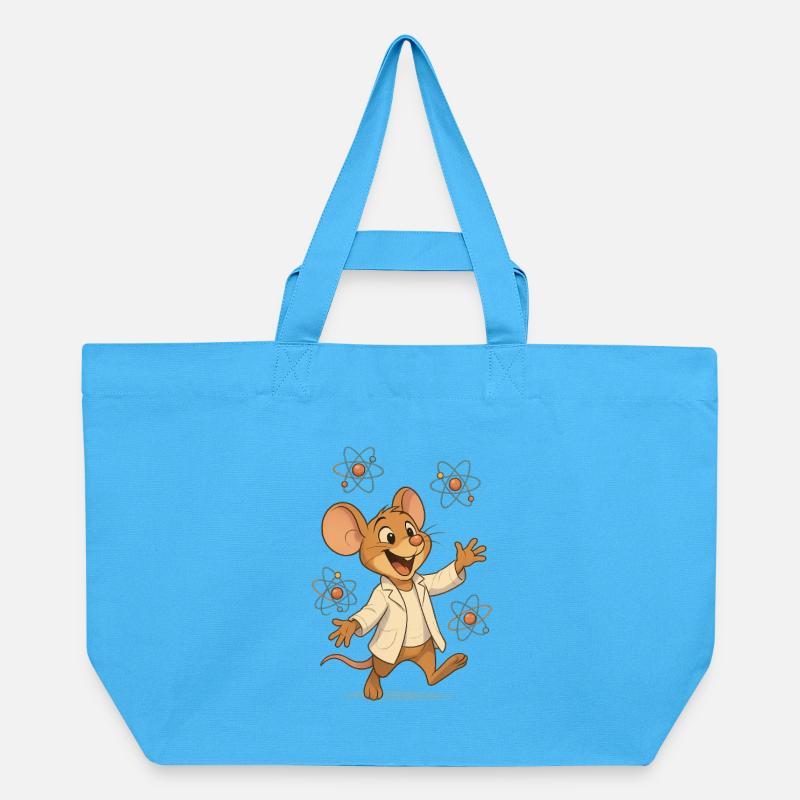 Atomic Scientist Mouse - Recycled Shopping Bag Stanley/Stella - aqua blue