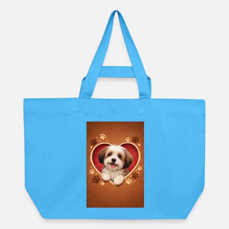 Design de chiot Heart Paws - Cabas recyclé Stanley/Stella - bleu aqua