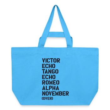 Victor Echo Tango Echo Romeo... over - VETERAN - Recycled Shopping Bag Stanley/Stella - aqua blue - Front