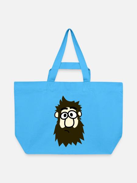 Brillenbart Comicheld - Recycelte Shopping Bag von Stanley/Stella - Aquablau