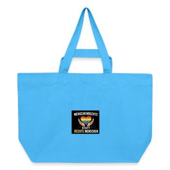 Human rights instead of right-wing people - Recycled Shopping Bag Stanley/Stella - aqua blue - Front