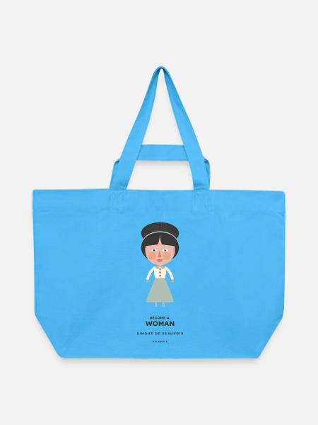 Simone De Beauvoir - Recycelte Shopping Bag von Stanley/Stella - Aquablau