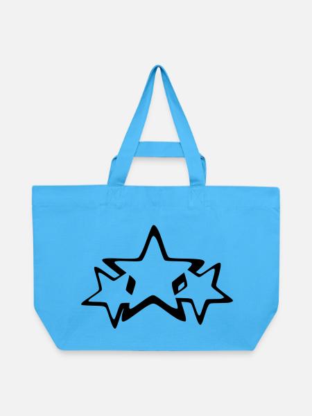 Sterne - Recycelte Shopping Bag von Stanley/Stella - Aquablau