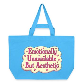 Emotionally Unavailable Retro Aesthetic - Recycelte Shopping Bag von Stanley/Stella - Aquablau - Vorne