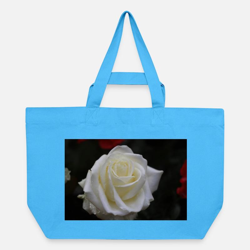 rose blanche - Cabas recyclé Stanley/Stella - bleu aqua