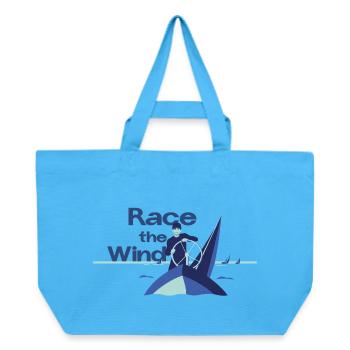 Race the Wind – Sailing Regatta Skipper Saying - Recycled Shopping Bag Stanley/Stella - aqua blue - Front