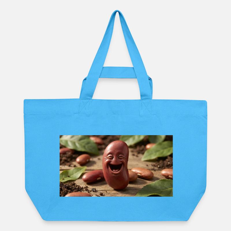 Chickbean Laughing Bean - Recycled Shopping Bag Stanley/Stella - aqua blue