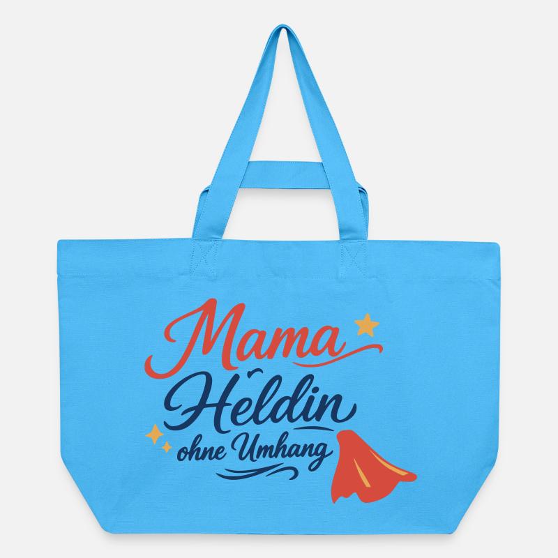 Mama Heldin ohne Umhang – Muttertag Design - Recycelte Shopping Bag von Stanley/Stella - Aquablau