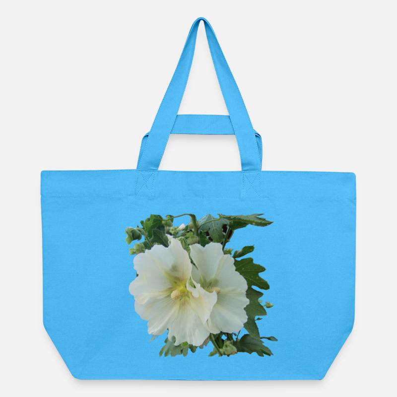 Rose trémière - Cabas recyclé Stanley/Stella - bleu aqua