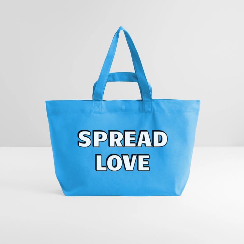 Spread Love Bold Black White Typography Recycled Shopping Bag Stanley/Stella
