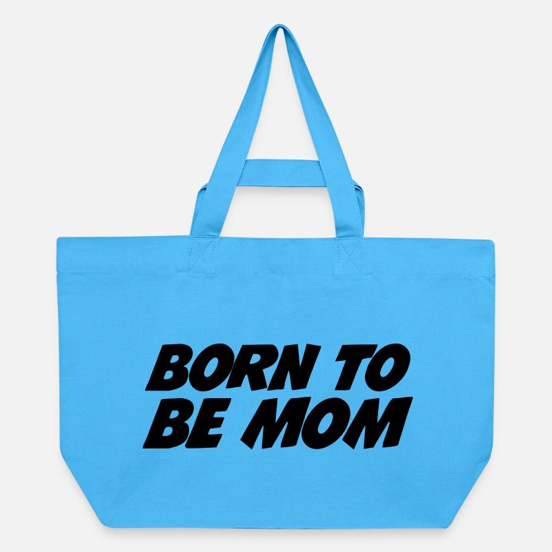 Geboren, um Mutter zu sein - Recycelte Shopping Bag von Stanley/Stella - Aquablau