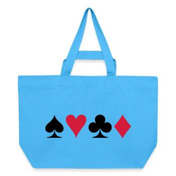 Poker - Jeu de cartes - Cabas recyclé Stanley/Stella - bleu aqua - Devant