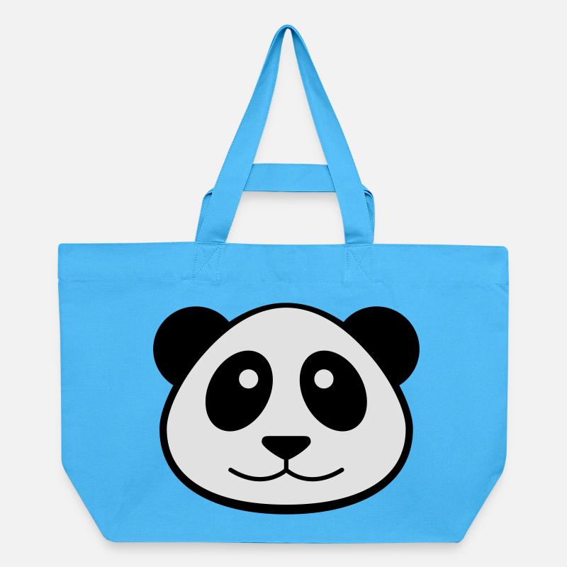 Panda Face - Recycelte Shopping Bag von Stanley/Stella - Aquablau