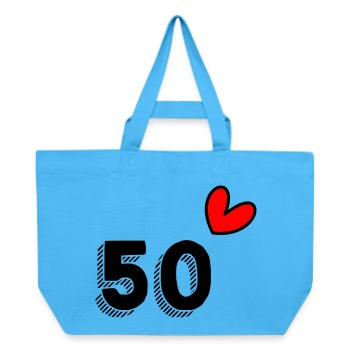 50. 50 YEARS. 50th ANNIVERSARY. 50 YEARS ANNIVERSARY. - Recycled Shopping Bag Stanley/Stella - aqua blue - Front