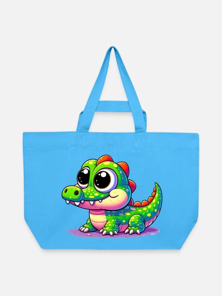 Alligator-Krokodil - Recycelte Shopping Bag von Stanley/Stella - Aquablau