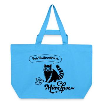 Brother Raccoon - Recycled Shopping Bag Stanley/Stella - aqua blue - Front
