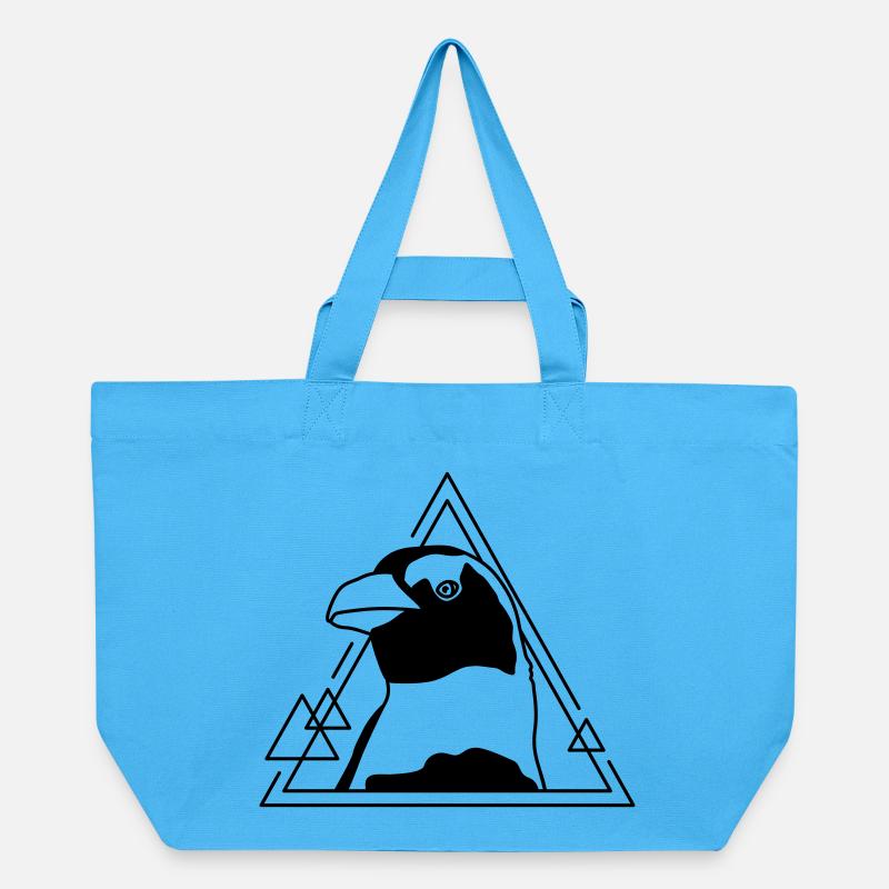 Pingouin en design géométrique - Cabas recyclé Stanley/Stella - bleu aqua