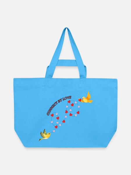 Verbunden durch Liebe - Recycelte Shopping Bag von Stanley/Stella - Aquablau