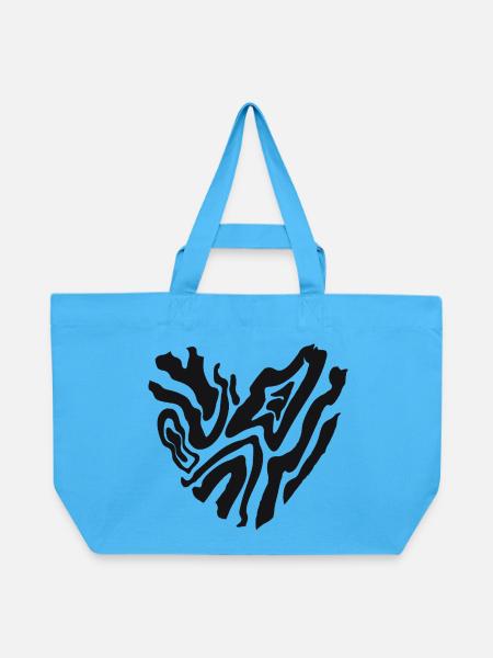 Heart Tigerheart - Recycelte Shopping Bag von Stanley/Stella - Aquablau