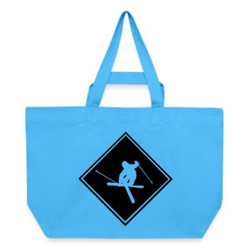 Ski, ski, ski, après-ski, freeski, hiver - Cabas recyclé Stanley/Stella - bleu aqua - Devant