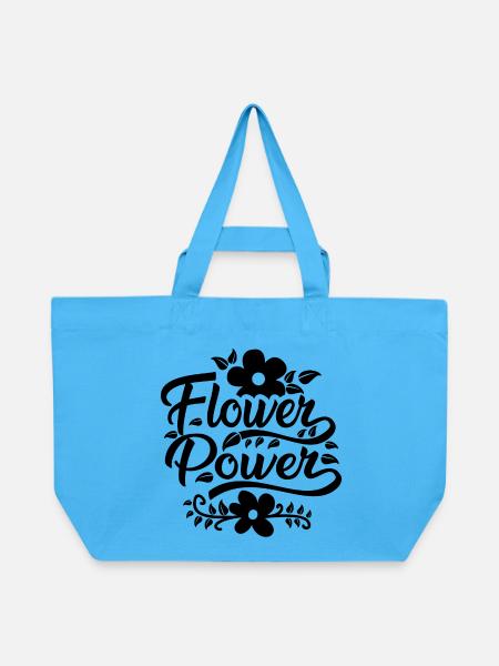 Flower Power - Recycelte Shopping Bag von Stanley/Stella - Aquablau