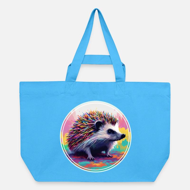 Farbenfrohe digitale Kunst - Igel - Recycelte Shopping Bag von Stanley/Stella - Aquablau